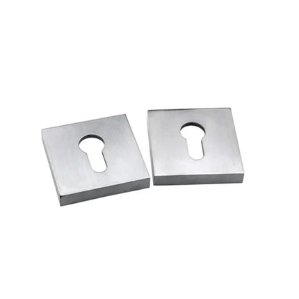 Square Euro Cylinder Escutcheon 60mm Box Pack Satin Chrome Plate 56/60E S SCP BP N2LOK
