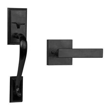5765 MD BS PR/SQ MB BP | Madison Para Door Lever Passage Box Pack Matt Black | N2lok