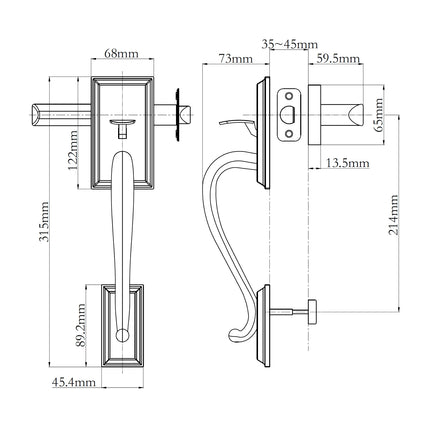 5765 MD BS PR/SQ SN BP | Madison Para Door Lever Passage Box Pack Satin Nickel | N2lok