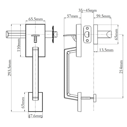 5765 ST BS PR/SQ MB | Sentry Door Lever Handle Passage Set Matt Black 5765STBSPRSQMB | N2lok