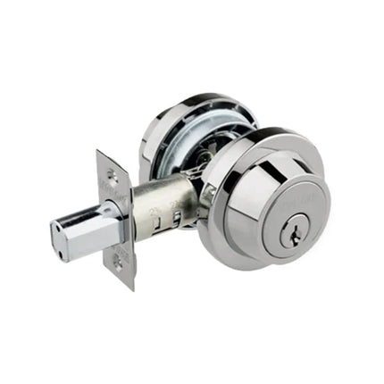 Modern Round Single Cylinder Deadbolt Satin Chrome Plate Box Pack 616RSCPBP N2LOK
