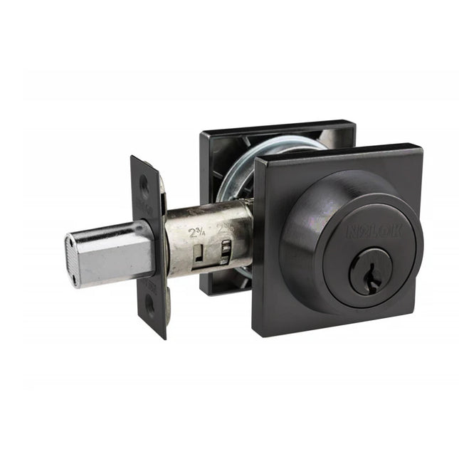616S MB BP | Modern Deadbolt Single Cylinder Square Boxpack Matt Black 616SMBBP | N2lok