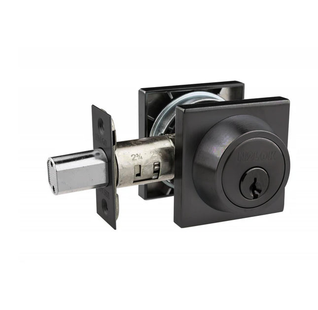 616S MB BP | Modern Deadbolt Single Cylinder Square Boxpack Matt Black 616SMBBP | N2lok