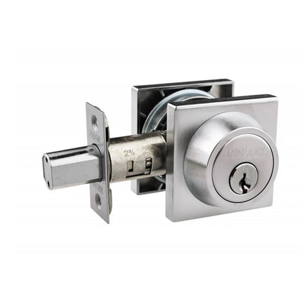 616S PC BP | Modern Deadbolt Single Cylinder Square Boxpack Polished Chrome 616SPCBP | N2lok
