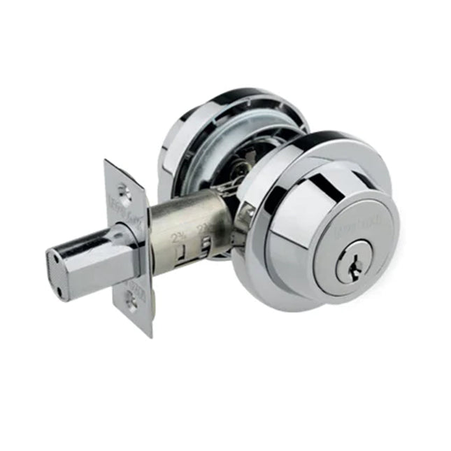 626R PC BP | Modern Double Cylinder Deadbolt Round Box Pack Polished Chrome 626RPCBP | N2lok