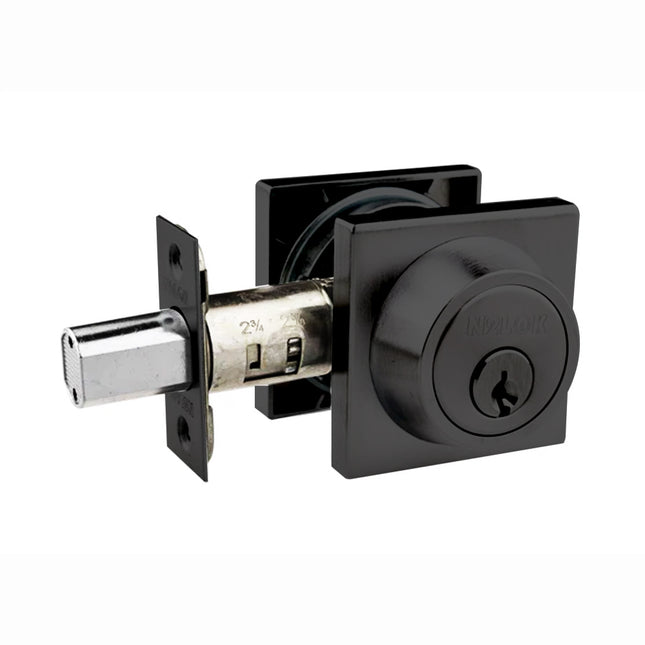 626S MB BP | Modern Square Double Cylinder Deadbolt Matt Black Box Pack 626SMBBP | N2lok