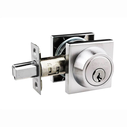 626S PC BP | Modern Square Double Cylinder Deadbolt Polished Chrome Box Pack 626SPCBP | N2lok