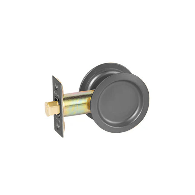 Sliding Door Cavity Lock Round Passage Set Box Pack Gunmetal 64 RPDL GM BP N2LOK
