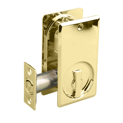 66 SPDL SB BP | Lockable Cavity Sliding Door Lock Square Box Pack Satin Brass 66SPDLSBBP | N2lok