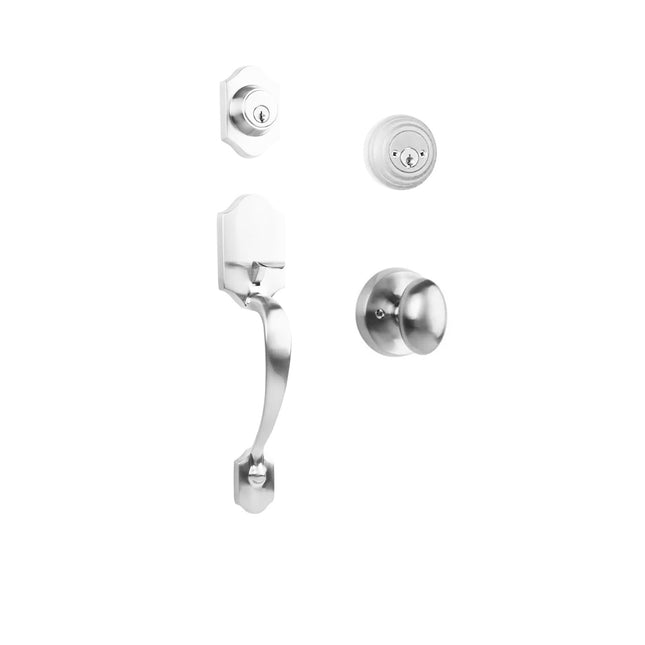 765 CH DC UO/PI PC BP | Charente Door Handle Double Cylinder with Egg Knob Entrance Set Box Pack Polished Chrome | N2lok