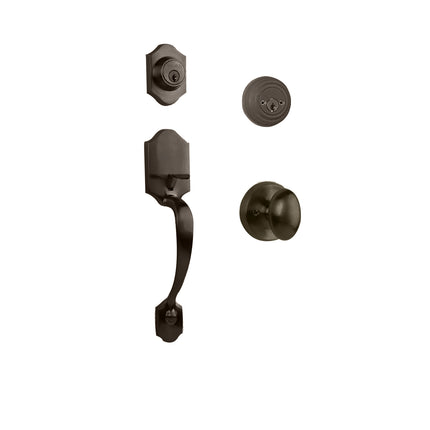 765 CH DC UO/PI VB BP | Charente Door Handle Double Cylinder with Egg Knob Entrance Set Box Pack Venetian Bronze | N2lok