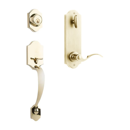 765 CH IC FL L03 BP | Charente Door Handle Interconnect Flutto Lever Entrance Set Polished Brass | N2lok
