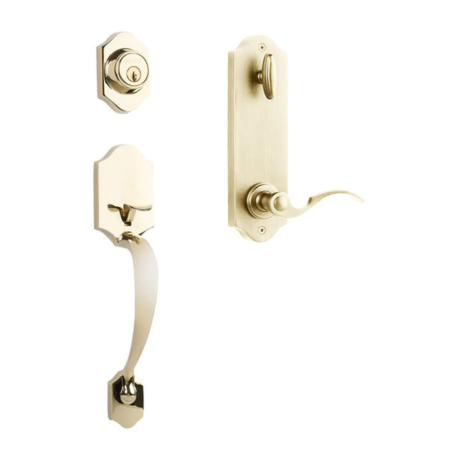 765 CH IC FL L03 BP | Charente Door Handle Interconnect Flutto Lever Entrance Set Polished Brass | N2lok