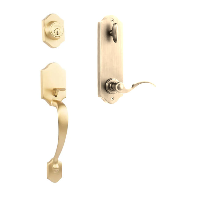 765 CH IC FL SB BP | Charente Door Handle Interconnect Flutto Lever Entrance Set Satin Brass 765 CH IC FL/PI SB BP | N2lok
