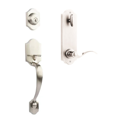 765 CH IC FL SN BP | Charente Door Handle Interconnect Flutto Lever Entrance Set Satin Nickel 765 CH IC FL/PI SN BP | N2lok