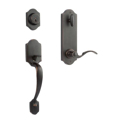 765 CH IC FL VB BP | Charente Door Handle Interconnect Flutto Lever Entrance Set Venetian Bronze | N2lok