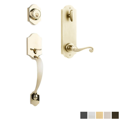 765 CH IC SP PC BP | Charente Door Handle Interconnect Spiral Lever Entrance Set Polished Chrome | N2lok