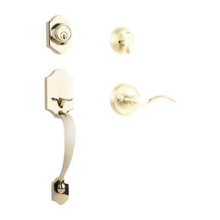 765 CH SC FL/PI L03 BP | Charente Door Handle Single Cylinder Flutto Lever Entrance Set Polished Brass | N2lok