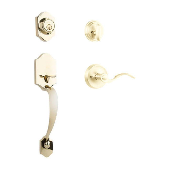 765 CH SC FL/PI L03 BP | Charente Door Handle Single Cylinder Flutto Lever Entrance Set Polished Brass | N2lok