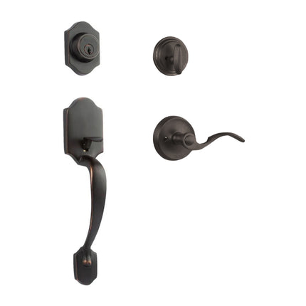 765 CH SC FL/PI VB BP | Charente Door Handle Single Cylinder Flutto Lever Entrance Set Venetian Bronze | N2lok