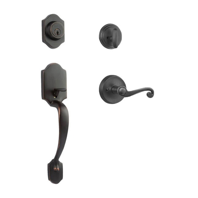 765 CH SC SP/PI MB BP | Charente Door Handle Single Cylinder Spiral Lever Entrance Set Matt Black | N2lok
