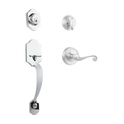 765 CH SC SP/PI PC BP | Charente Door Handle Single Cylinder Spiral Lever Entrance Set Polished Chrome | N2lok