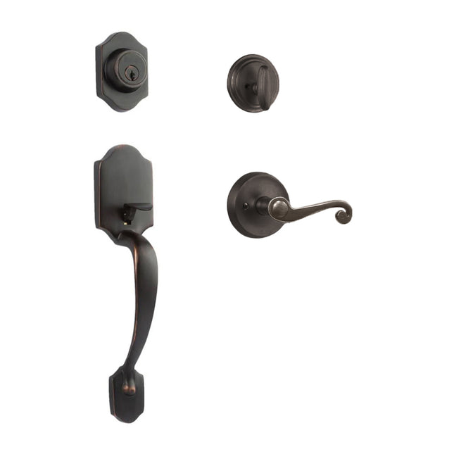 765 CH SC SP/PI VB BP | Charente Door Handle Single Cylinder Spiral Lever Entrance Set Venetian Bronze | N2lok