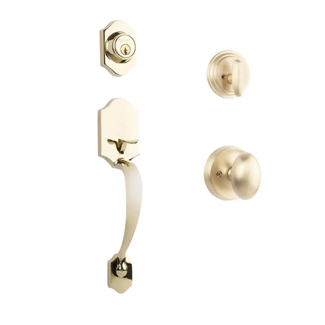 765 CH SC UO/PI L03 BP | Charente Single Cylinder Entry Set with Egg Door Knob Box Pack Polished Brass 765CHSCUOPIL03BP | N2lok