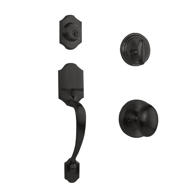 765 CH SC UO/PI MB BP | Charente Single Cylinder Entry Set with Egg Door Knob Box Pack Matt Black 765CHSCUOPIMBBP | N2lok