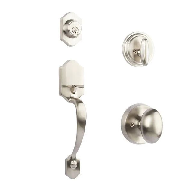 765 CH SC UO/PI SN BP | Charente Single Cylinder Entry Set with Egg Door Knob Box Pack Satin Nickel 65CHSCUOPISNBP | N2lok