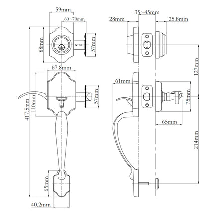 765 CH SC UO/PI VB BP | Charente Single Cylinder Entry Set with Egg Door Knob Box Pack Venetian Bronze 765CHSCUOPIVBBP | N2lok