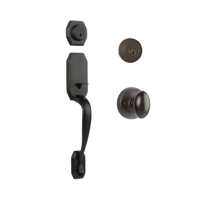 765 GA DC UO/PI VB BP | Garrone Door Handle Double Cylinder with Egg Knob Entrance Set Box Pack Venetian Bronze | N2lok