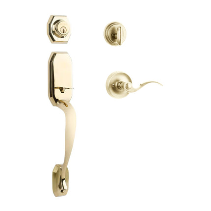 765 GA IC FL L03 BP | Garrone Door Handle Interconnect Flutto Lever Entrance Set Polished Brass 765 GA IC/FL L03 BP | N2lok