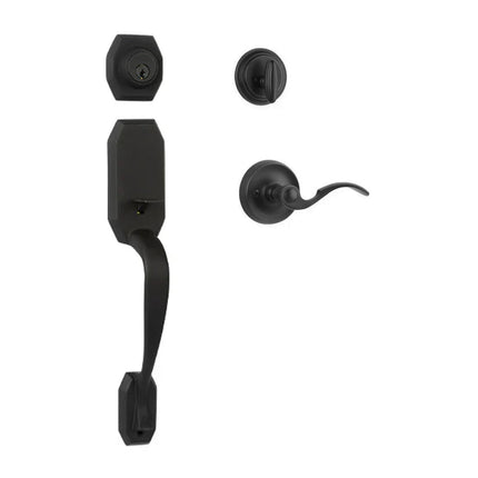 765 GA IC FL MB BP | Garrone Door Handle Interconnect Flutto Lever Entrance Set Matt Black 765 GA IC/FL MB BP | N2lok