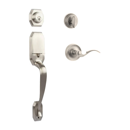 765 GA IC FL SN BP | Garrone Door Handle Interconnect Flutto Lever Entrance Set Satin Nickel 765 GA IC/FL SN BP | N2lok