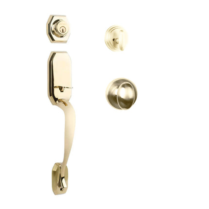 765 GA SC UO/PI L03 BP | Garrone Door Handle Single Cylinder Uovo Knob Entrance Set Polished Brass | N2lok