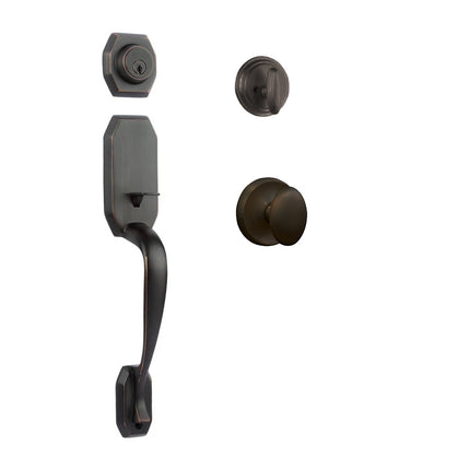 765 GA SC UO/PI VB BP | Garrone Door Handle Single Cylinder Uovo Knob Entrance Set Venetian Bronze | N2lok