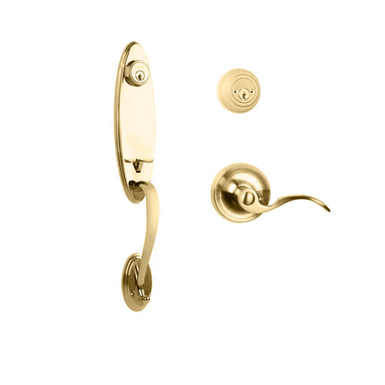 765 LO DC FL/PI L03 BP | Loire Door Handle Double Cylinder with Flutto Lever Entrance Set Box Pack Polished Brass | N2lok