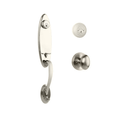 765 LO DC UO/PI SN BP | Loire Door Handle Double Cylinder with Egg Knob Entrance Set Box Pack Satin Nickel | N2lok