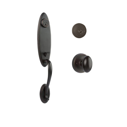 765 LO DC UO/PI VB BP | Loire Door Handle Double Cylinder with Egg Knob Entrance Set Box Pack Venetian Bronze | N2lok