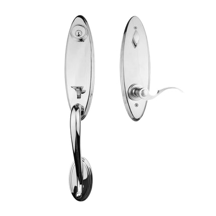 765 LO IC FL PC BP | Loire Door Handle Interconnect Flutto Lever Entrance Set Polished Chrome 765 LO IC FL/PI PC BP | N2lok