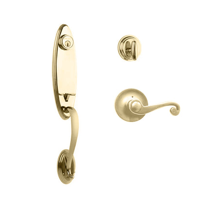 765 LO SC SP/PI L03 BP | Loire Door Handle Single Cylinder with Spiral Lever Entrance Set Box Pack Polished Brass | N2lok