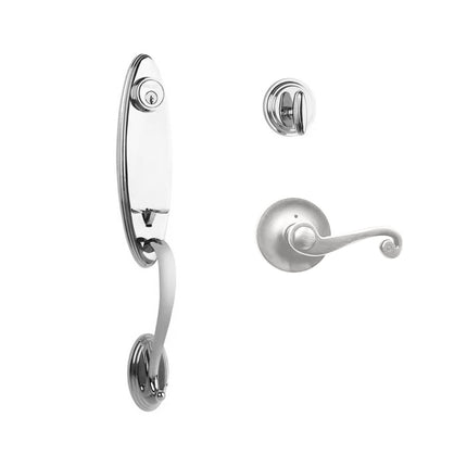 765 LO SC SP/PI PC BP | Loire Door Handle Single Cylinder with Spiral Lever Entrance Set Box Pack Polished Chrome | N2lok
