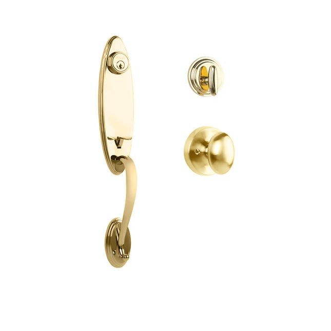 765 LO SC UO/PI L03 BP | Loire Door Handle Single Cylinder with Egg Knob Entrance Set Box Pack Polished Brass | N2lok