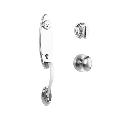 765 LO SC UO/PI PC BP | Loire Door Handle Single Cylinder with Egg Knob Entrance Set Box Pack Polished Chrome | N2lok