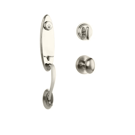 765 LO SC UO/PI SN BP | Loire Door Handle Single Cylinder with Egg Knob Entrance Set Box Pack Satin Nickel | N2lok