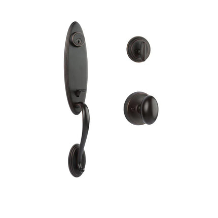 765 LO SC UO/PI VB BP | Loire Door Handle Single Cylinder with Egg Knob Entrance Set Box Pack Venetian Bronze | N2lok