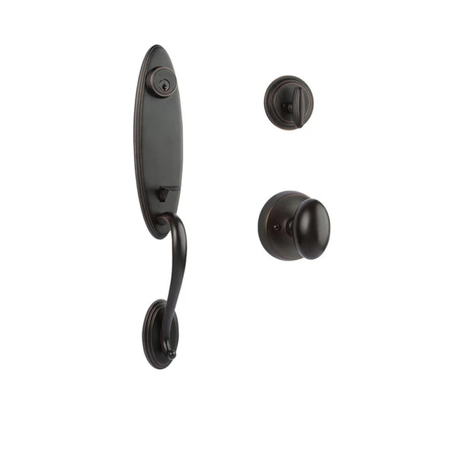 765 LO SC UO/PI VB BP | Loire Door Handle Single Cylinder with Egg Knob Entrance Set Box Pack Venetian Bronze | N2lok
