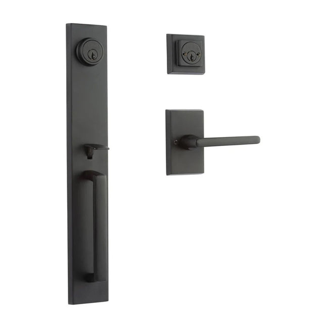 765 MO DC SL/AO MB BP | Montpellier Door Handle Double Cylinder Straight Lever Entrance Set Matt Black | N2lok