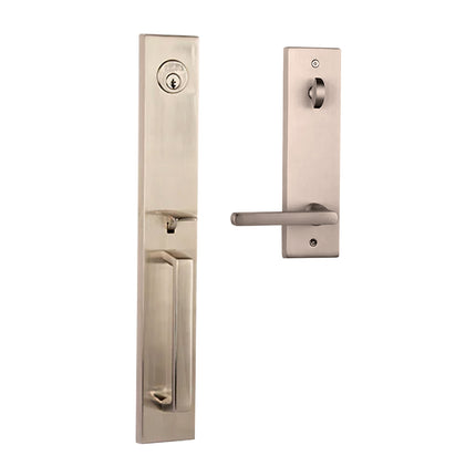 765 MO IC SL/AO SN BP | Montpelier Straight Door Lever Interconnect Set Satin Nickel 765 MO IC SN BP | N2lok